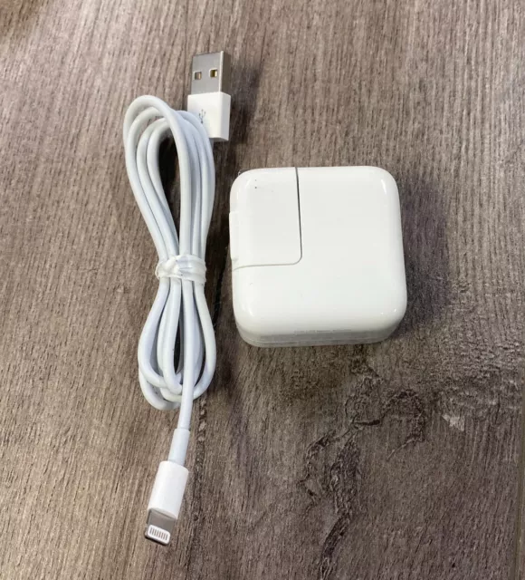 Apple 12W GENUINE USB Wall Plug Charger Adapter iPhone iPad Lightning cable