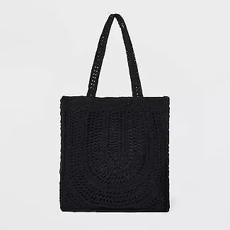 Crochet Tote Handbag - Universal Thread™ Black