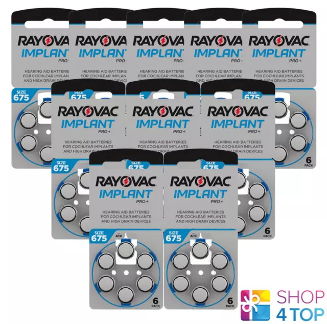 60 Rayovac Implant Pro Size 675 Mf Pr44 Batteries Hearing Aid Cochlear Implants