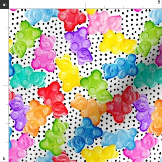 Bear Summer Sweets Candy Rainbow Gummies Gummy Spoonflower Fabric by the Yard 3