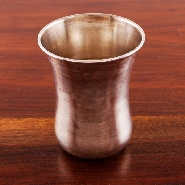 Ngz Indian ? 999 Silver Beaker Hourglass Shape Inscription From V Ramachandran