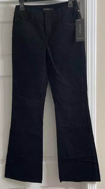 NWT $164 Womyn Twisted Sister Black Corduroy Flare Pants Women's Sz 2!