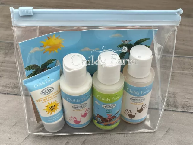 Sun Cream Childs Farm Summer Essentials Vegan Travel Kit inc SPF 50+  15ml - New