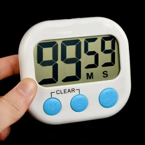 Large Numbers Kitchen Timer Digital Display Screen Magnetic COUNT DOWN Alarm OZ