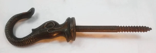 Antique Wall or Ceiling Bronze Hook From Steamship, Dolphin Fish 7" -A-
