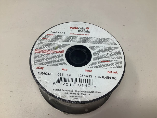 Aluminum 4043 MIG Welding Wire ER4043  (.035) 1-Lb Roll