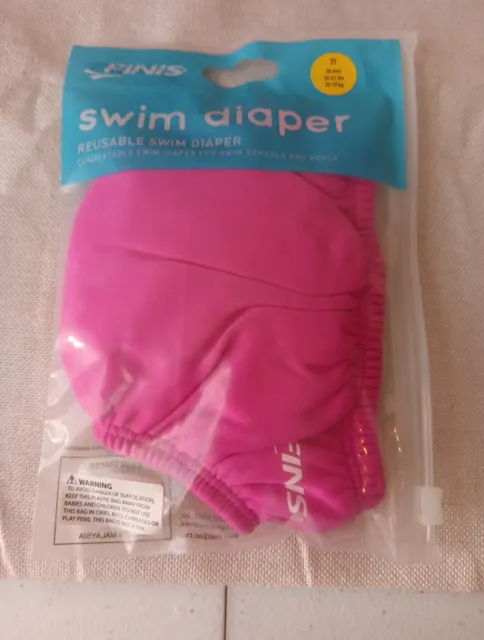 Reusable Swim Diaper FINIS - PINK - 3T (34-41 lbs or 36 mos) - NEW