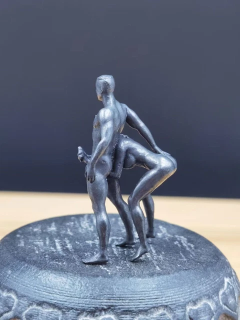 Solid Black Bronze Copper Statue Hand Carved Penis Love Amulet Figurine B05 3