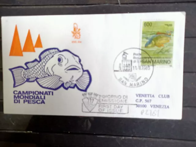 1985   Fdc Venetia   San Marino  Campionati Mondiali Di Pesca (P2781)