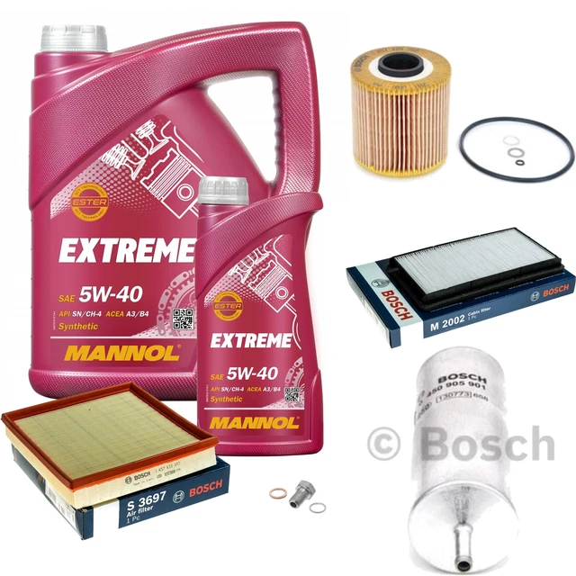 Bosch Inspection Set 5 L mannol extreme 5W-40 pour VW Polo 1.2
