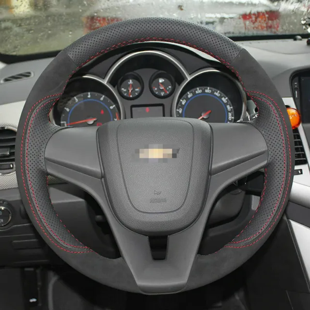 Anti Slip Suede Leather Steering Wheel Stitch on Wrap Cover For Chevrolet Cruze