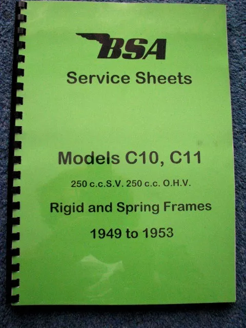 2BSA Factory Service Sheets for C10 and C11 1948 to 1954 - BW05