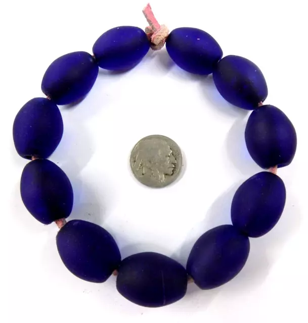 ( 11 ) Cobalt European Dutch Dogon Loose African Trade Beads  Bin Q READ