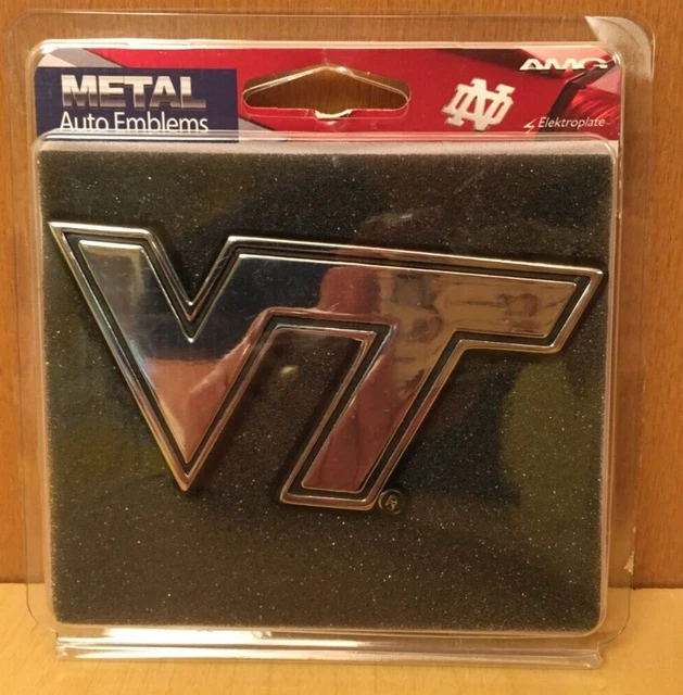 Virginia Tech VT Hokies Fan Chrome Metal Auto Vehicle Emblem Car Truck NEW