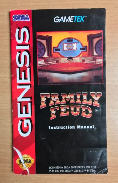 SEGA Mega Drive Instruction Manual - FAMILY FEUD