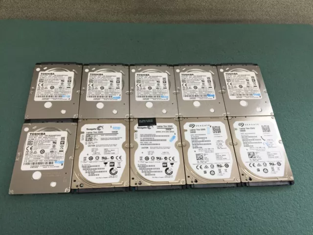 (Lot of 10) Toshiba / Seagate 500GB 5.4K 2.5" SATA Laptop SSHD Hard Drive HD924