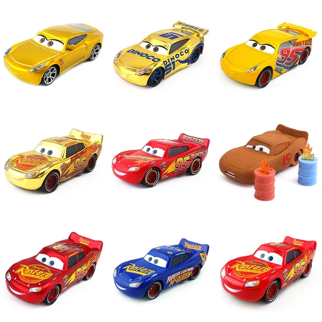 DISNEY PIXAR CARS 3 Lightning McQueen Dinoco Cruz Ramirez Metal Toy Car ...