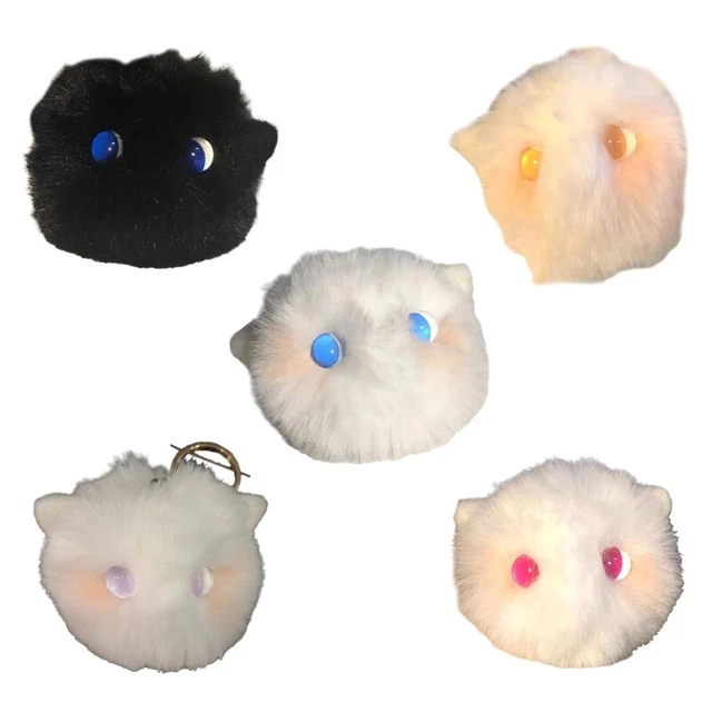 Borsa da scuola portachiavi borsa ornamentale ciondolo palla pelosa giocattolo carino blush gatto palla