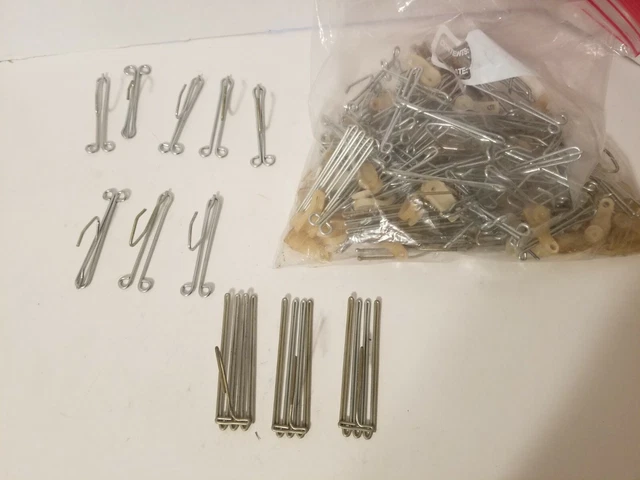 Vintage Slip On Steel Drapery Curtain Hooks  Pleat Drape Large LOT