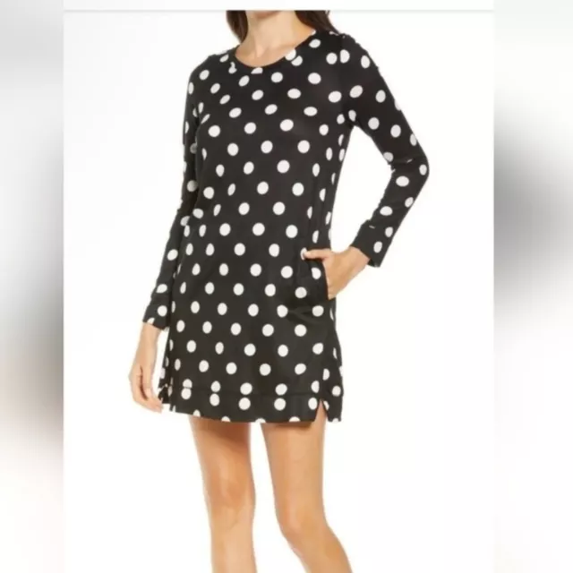 Kate Spade Night Gown Black and White Polka Dot Size L