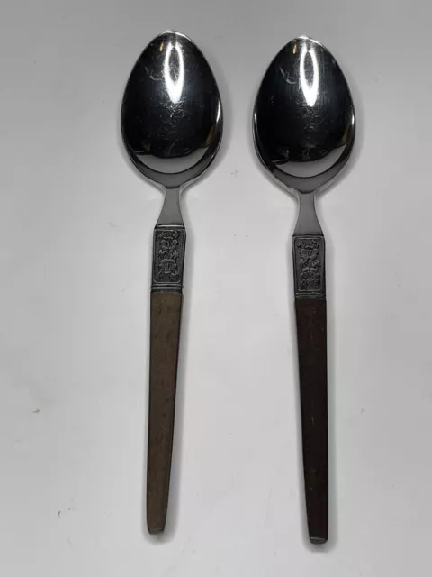 Cuchara Ekco LaJoya imitación acero inoxidable, danesa moderna, mediados de siglo lote de 2