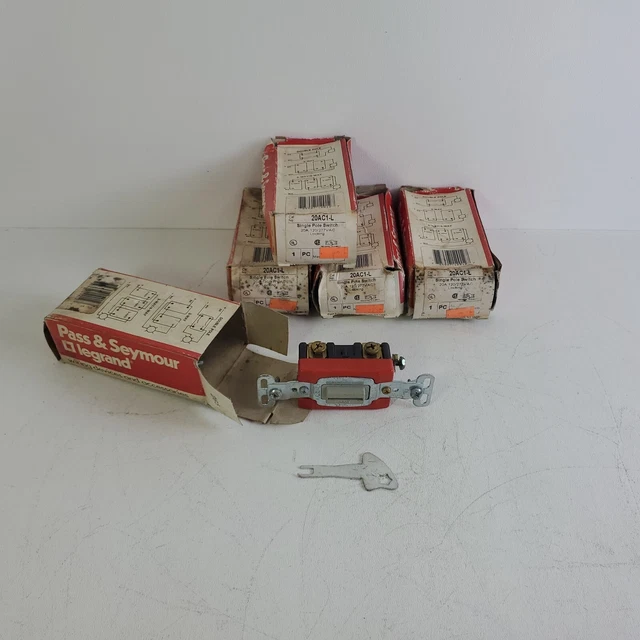 Pass & Seymour PS20AC1-L Single Pole Locking Switch 20AC1-L 20A 120/277VAC QTY-5