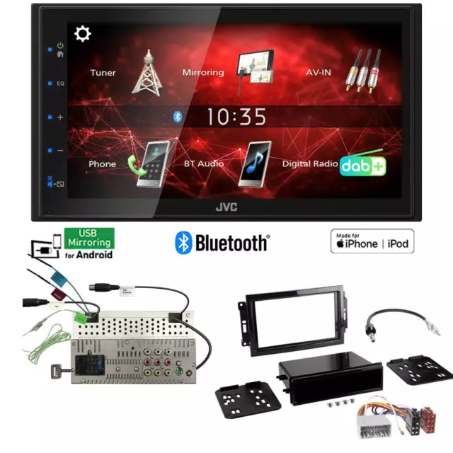 JVC 2-DIN Digital Autoradio DAB+ Bluetooth für Chrysler 300C 2004-2007 schwarz