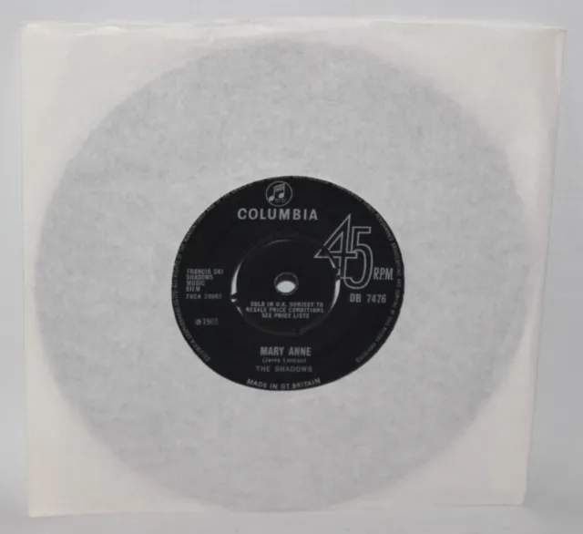The Shadows - Mary Anne - 1965 Vinyl 7" Single - Columbia DB 7476