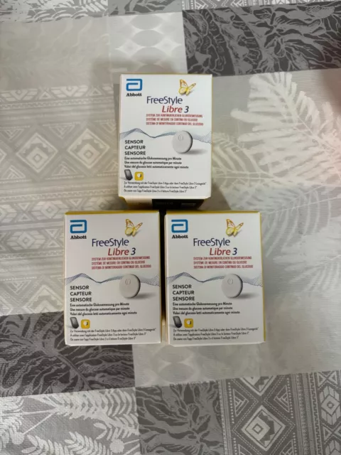 3 stück Freestyle libre3 sensoren. NEU UNGEÖFFNET