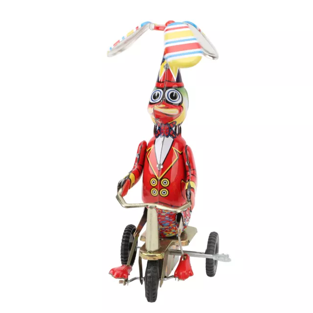 Duck On Bike Tin Toy Handmade Delicate Clockwork Retro Wind Up Toy Adult