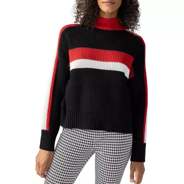 Sanctuary Womens Cruise Knit Mock Neck Striped Pullover Sweater Top BHFO 1585