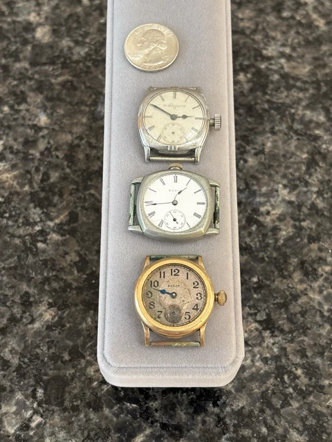 1921 Elgin 15 Jewel Cushion‎ Case Wadsworth 14K GF Running WWI Era ΠΒΦ Elgin Men Cushion Wristwatches for sale | eBay main image 4