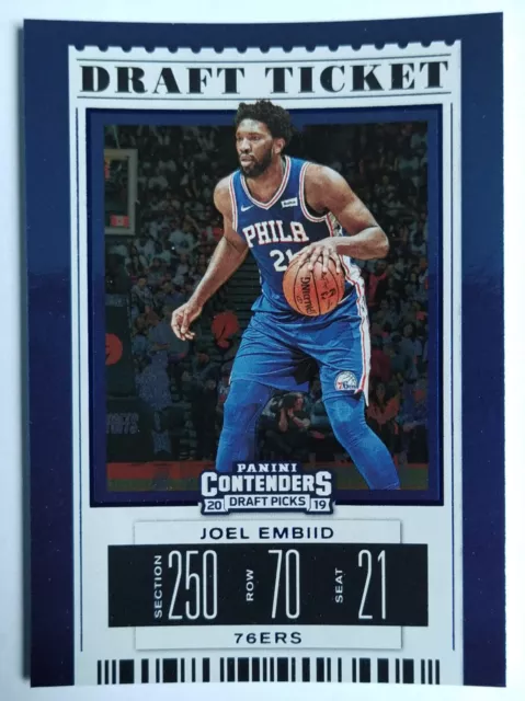 Joel Embiid 21 Panini Contenders Draft Picks Draft Ticket Foil 2019-20