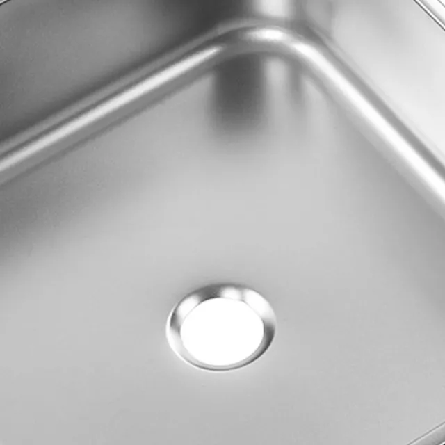 *^ Kitchen Sink 304 Stainless Steel Rust Proof Fast Discharge Square Recessed
