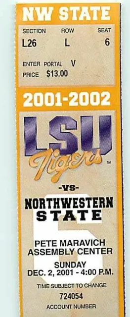 Ticket College Basketball NW State 2001 - 02  12.2 - LSU Tigers