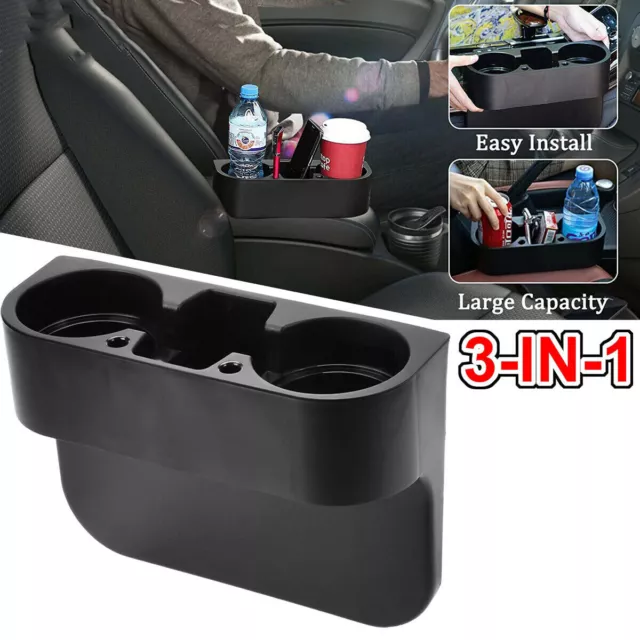 Dual Car Cup Van Storage Drink Bottle Holder Can Mug Mount Stand Black Universal