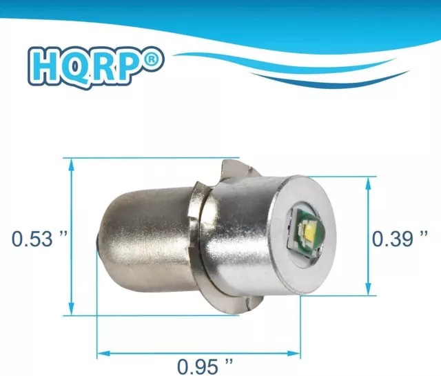 2-Pack HQRP P13.5S Base Mise à Niveau Lampes Torche Ampoule LED 1-1.2W,6-24 Vdc 2