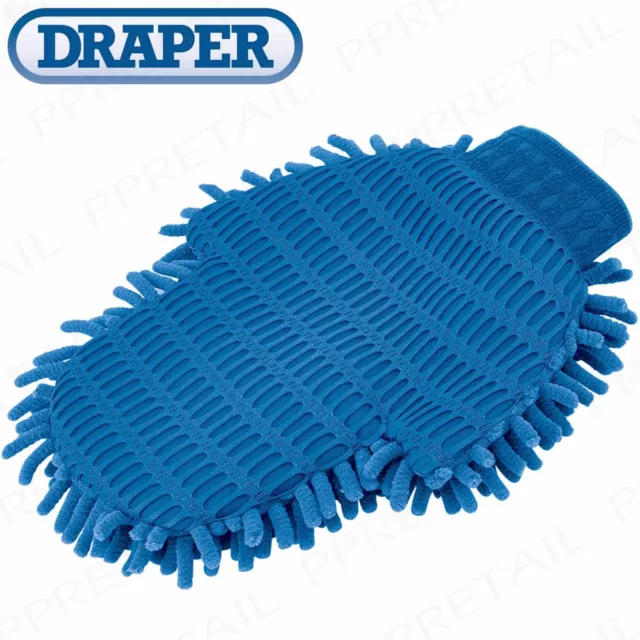 DOUBLE SIDED MICROFIBER CLEANING GLOVE Noodle/Mesh Grime & Dirt Car Washing Mitt