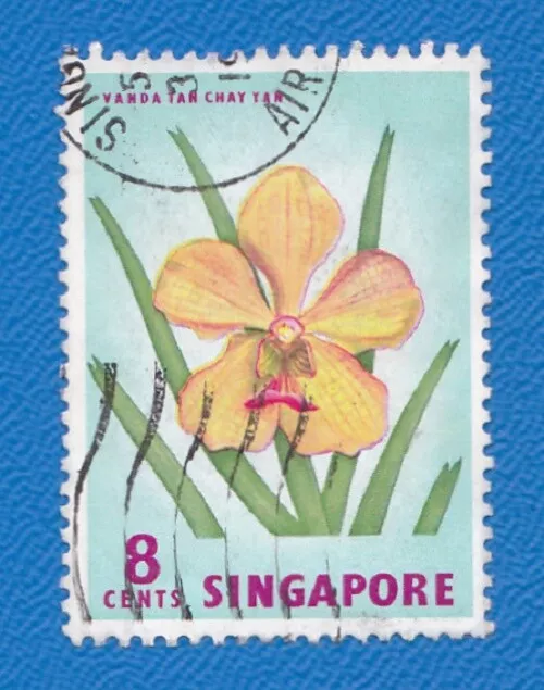 Singapore SG68 8c Vanda Orchid. Nice used.