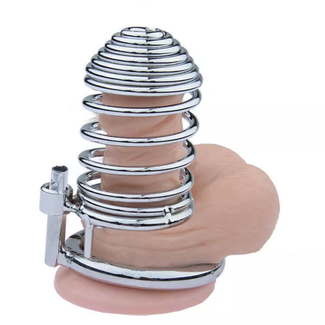 Stainless Steel Restraint Fetish BDSM Male Chastity Device Penis Cage Toy