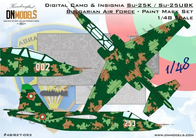 Bulgarian Digital Su-25K Su-25UBK Camouflage & Insignia Mask Set 1/48 DN Models