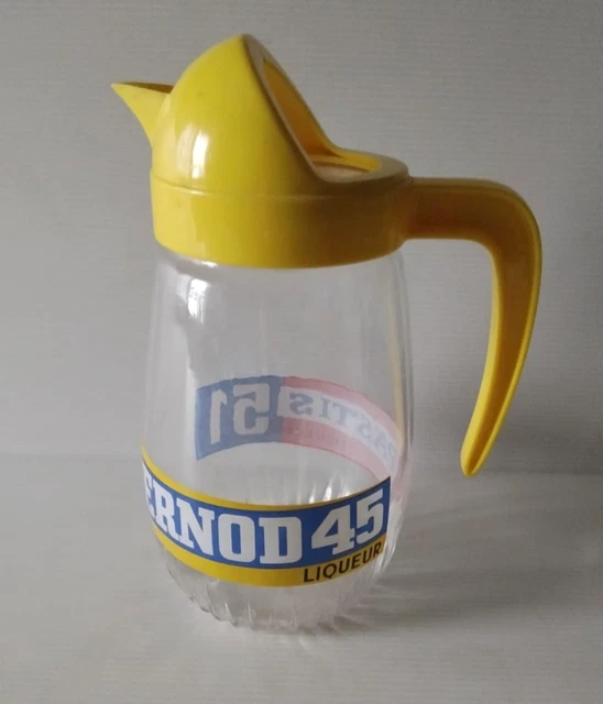 Carafe Pernod 45 Pernod fils bleue et jaune - Vintage Family