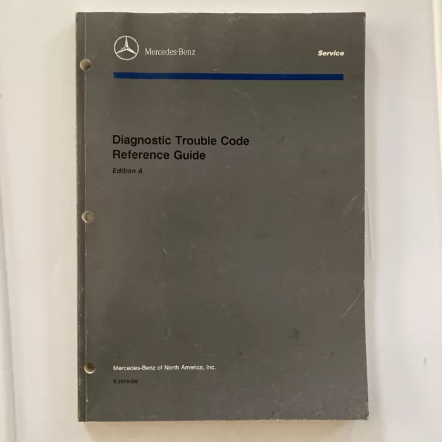 Mercedes Benz Diagnostic Trouble Code Reference Guide Edition A 1992