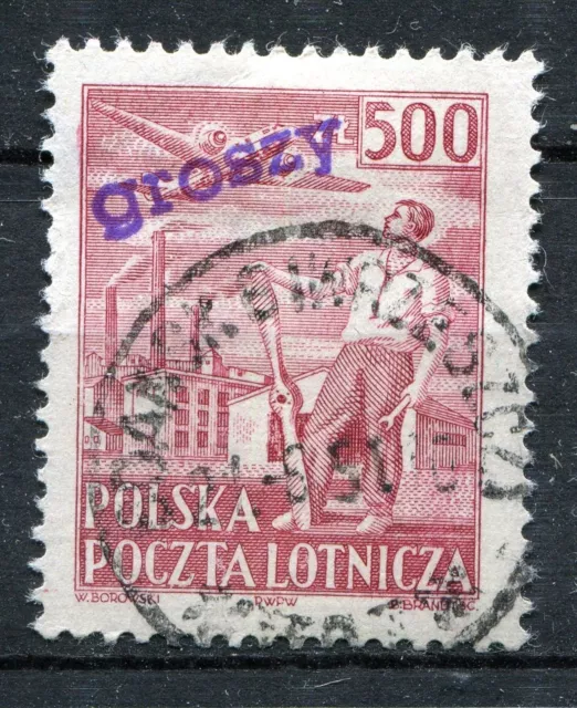 Poland 1950 Groszy Ovpt On Scott C27 Michel 648 Vfu