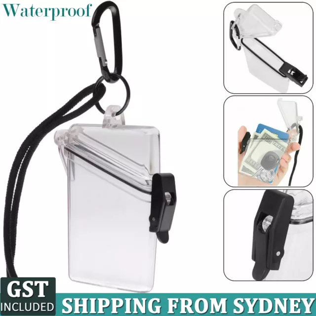 Waterproof Lanyard ID Card Badge Key Holder Ring Case Pocket Neck Strap Keychain