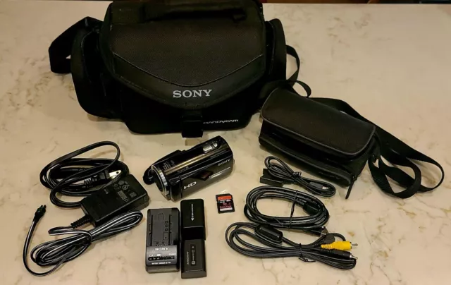 Sony HDR-CX260V 16 GB Camcorder + Batteries + Cables + Cases + More TESTED WORKS