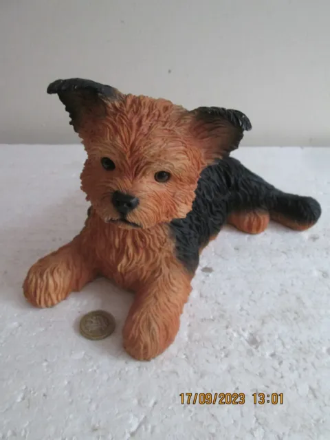 CUTE  YORKSHIRE TERRIER LYING DOWN  ORNAMENT   see des.