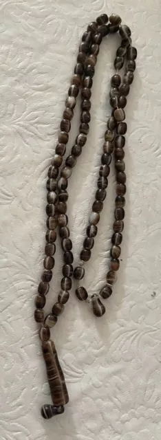 Bohemia Czech African trade beads Necklace molded glass Coffee Bean oval