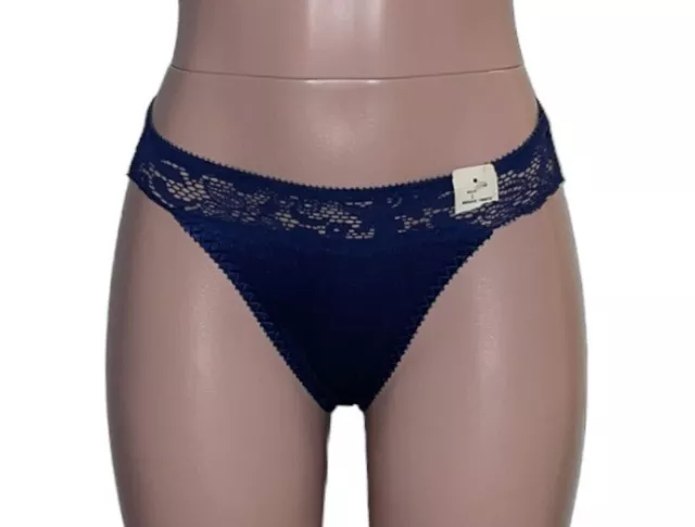 VASSARETTE NAVY BLUE Shiny Second Skin Lace Briefs Panties Womens