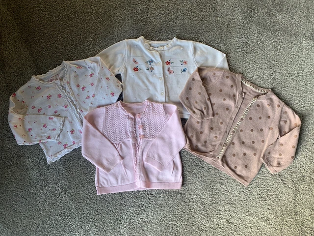 Pacchetto cardigan bambine 9-12 mesi x 4 (H&M Next noce moscata George)